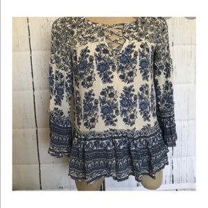 American Eagle Boho Ruffle Top